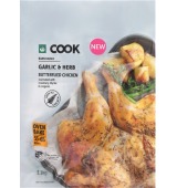 Woolworths Cook Butterflied Chicken 1.1kg Garlic Herb, Sundried Tomato 1.1kg