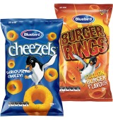 Bluebird Burger Rings, Twisties, Cheezels 110-120g