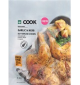 Woolworths Cook Butterflied Chicken Garlic & Herb or Sundried Tomato & Herb 1.1kg