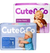 Cute & Co. Nappies 30-54 Pack or Nappy Pants 28-34 Pack