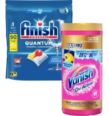 Finish Dishwashing Tablets 46, 50s or Vanish Gold Pro 2kg