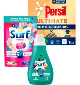 Persil Laundry Powder 1kg, Surf Laundry Capsules 18s or Surf Laundry Liquid 1L