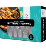 Sea Treasure Whole Raw Butterfly Prawns 1kg