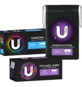 U By Kotex Pads 8-16 Pack, Designer Liners 30 Pack or Tampons 16 Pack