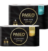 Paseo 4 Ply Ultrasoft or King Size Toilet Tissue 6 Pack