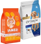 IAMS Dry Cat Food 1.59kg or Optimum Dry Dog Food 3kg